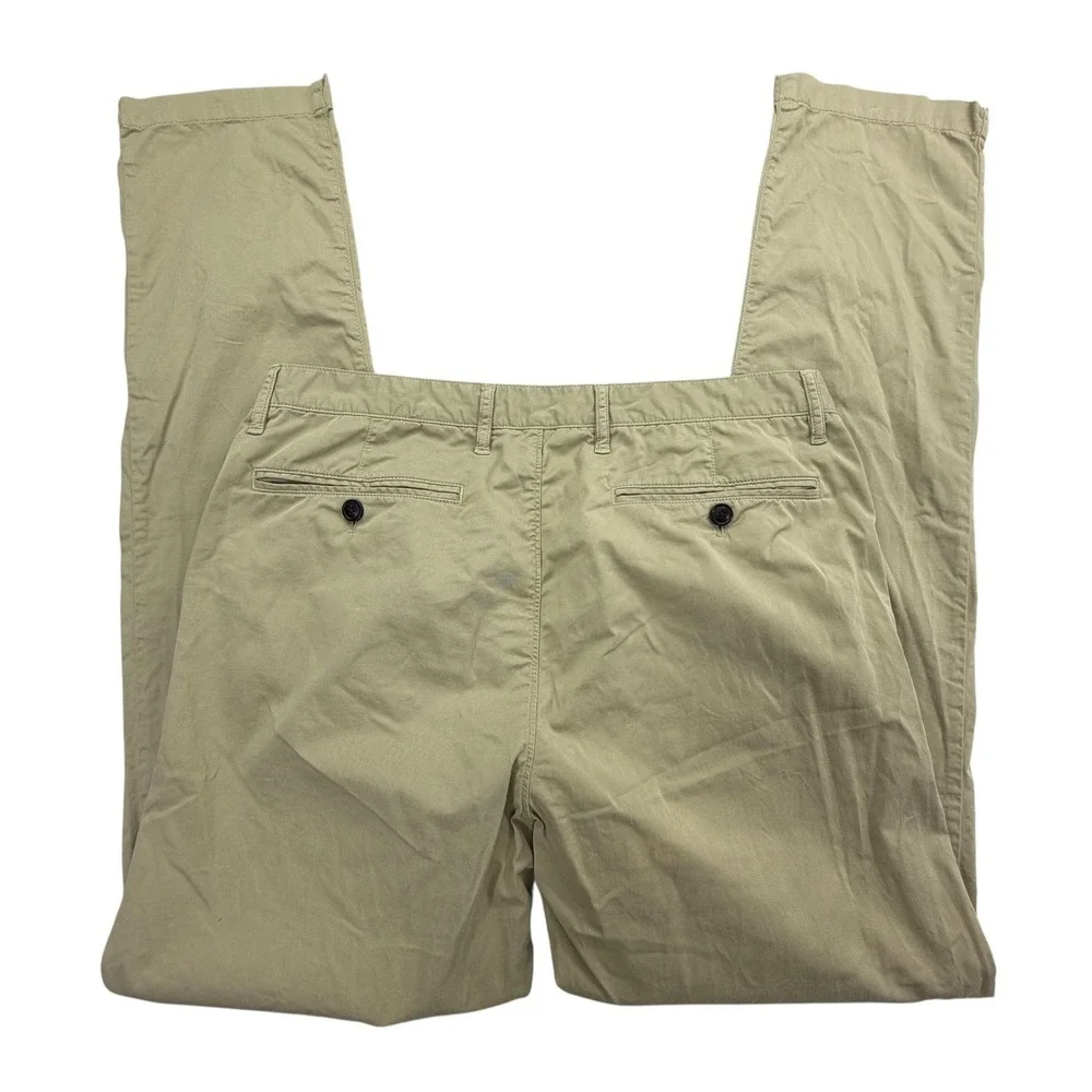 Theory Pants Mens 33 X 32 Beige Chino Flat Front Straight Cotton Zaine Twill